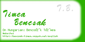 timea bencsak business card